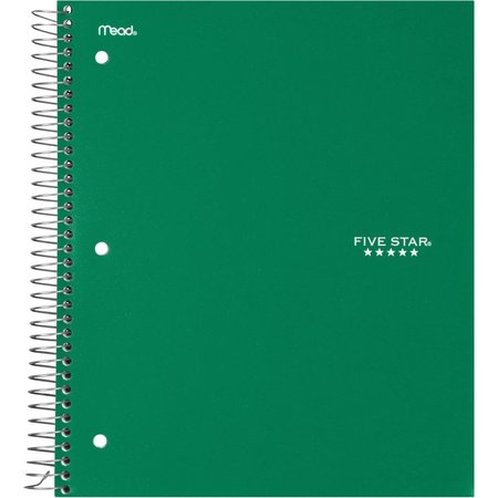 FIVE STAR 8.5 x 11.5 in. Wirebound College Ruled Notebook - 3 Subject, Green FI464786